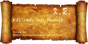 Körmöndi Rudolf névjegykártya
