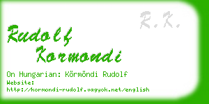 rudolf kormondi business card